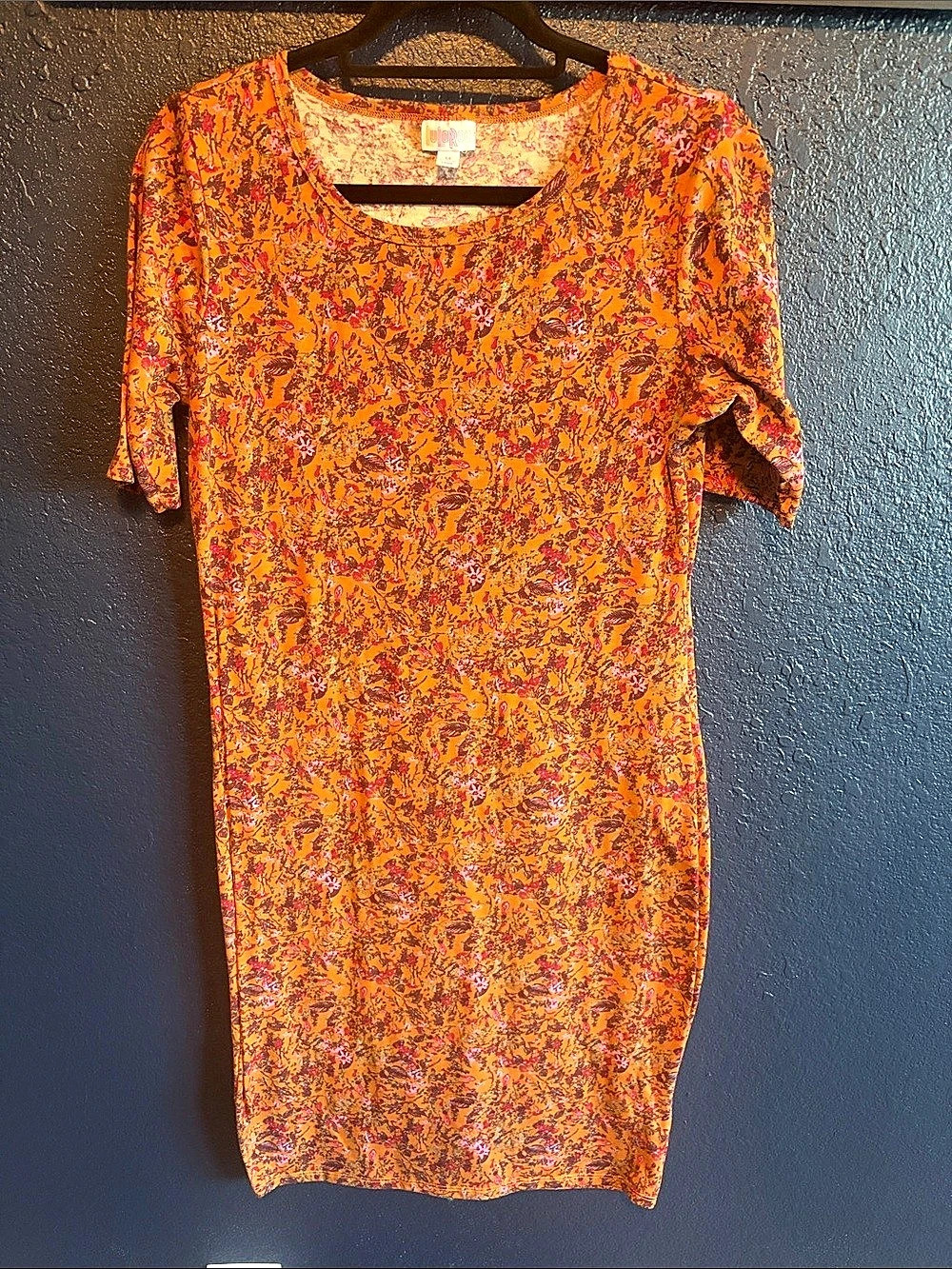 LuLaRoe Maria Maxi Dress Orange & Purple Medium